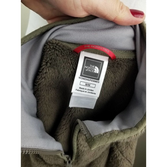 The North Face Fleece Jacket 1/4 Zip Pullover Womens Medium Brown Fuzzy Soft - Picture 2 of 6